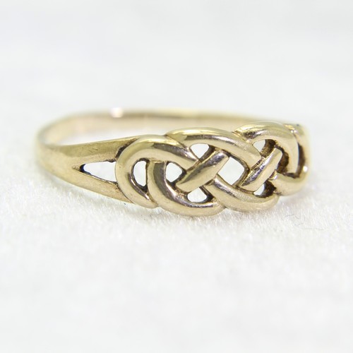 9ct Gold Celtic Knot Ring Size 9 3/4 - T - Picture 2 of 8