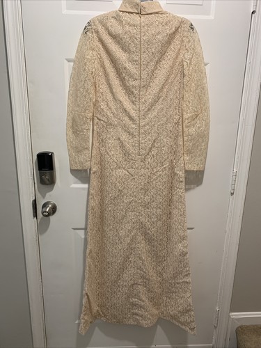 Vintage 70’s Lace Dress Floral Lace Overlay Mother Of The Bride / Groom Handmade - Bild 6 von 12