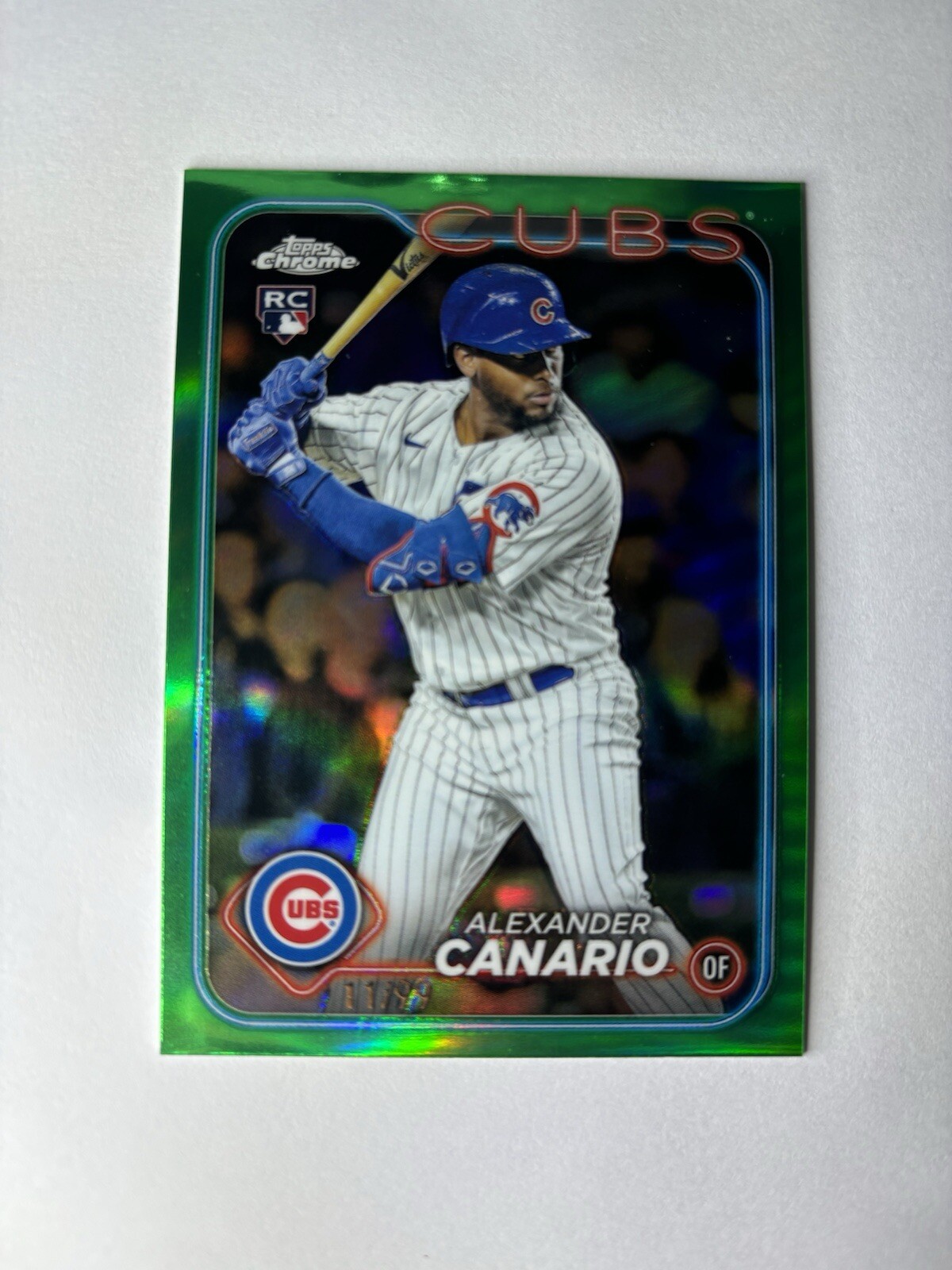 2024 Topps Chrome #174 Alexander Canario RC Green Prizm /99 Cubs
