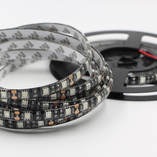 Black PCB 5050 SMD RGB LED Flexible Strip Light 60led/m tape lamp 12V Tape lamp - Picture 17 of 48