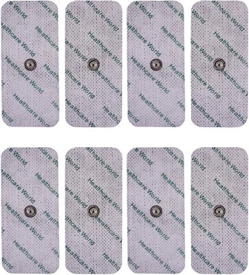 8 TENS ELECTRODE PADS WITH LARGE 3.9MM STUD By Healthcare World