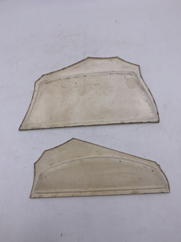 Vintage Metal Hand Painted Crumb Catcher Dust Pan Table Butler Sweeper Tray 2pc - Picture 6 of 12