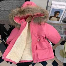Winter Children Wear Plush Thickened Cotton Coat Windbreaker Coat Medium Cotton