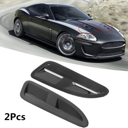 2xCar Carbon Fiber Front Hoods Bonnet Vents Air Outlet Cover Trim for Jaguar XKR - Bild 1 von 14