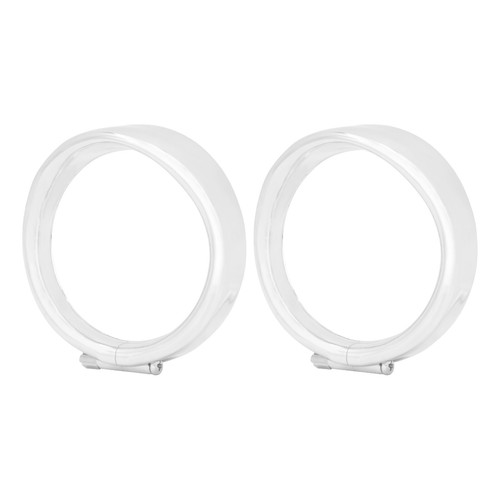 Chrome Visor Flat Style Turn Signal Trim Ring Set Fit for Harley FLST FLSTF FLHT - Picture 13 of 13