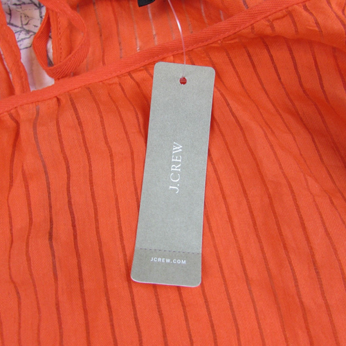 NEU J. Crew-Top zum Binden halbtransparent orange Schattenstreifen Damengröße XS - Bild 4 von 9