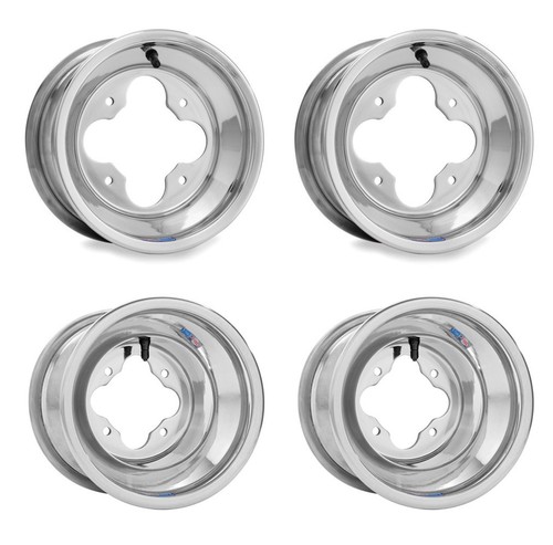 DWT POLISHED A5 10" FRONT 9" REAR WHEELS RIMS YAMAHA BANSHEE 350 YFZ450 WARRIOR