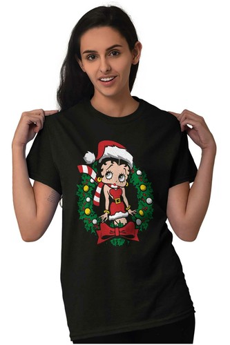 Camiseta Betty Boop Santa Navidad Navidad Guirnalda Mujer Gráfica Cuello Redondo - Imagen 3 de 9