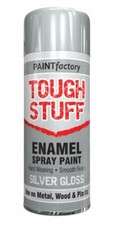 Multi Purpose Enamel Silver Gloss Aerosol Spray Paint Metal Wood Plastic 400ml