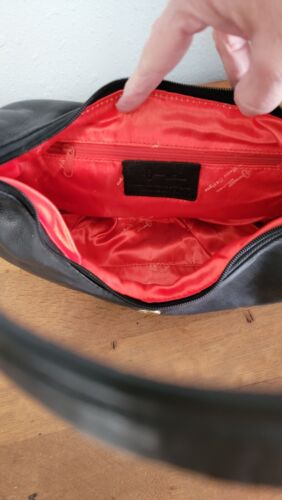 Bolso de Mano de Cuero Italiano Michael Rome Hobo Negro con Cremallera Cierre Bolso de Hombro - Imagen 5 de 12