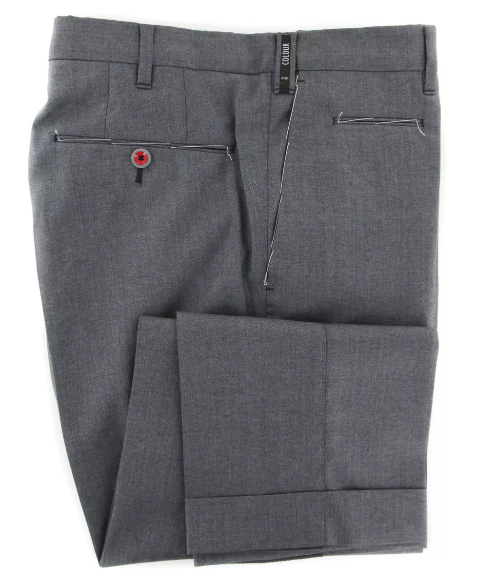 PT Pantaloni Torino Gray Solid Pants 36 52 COVFKCMA79220 eBay