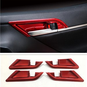 Details About Red Interior Door Handle Bowl Cover Trim 4pcs For Toyota Camry 2018 2019