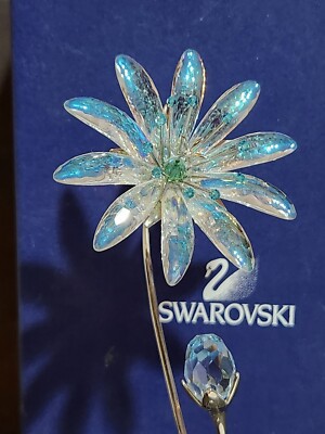 スワロフスキー Dellaria Aquamarine インテリア　小物 Swarovski Crystals 2008 Paradise Flower Dellaria Aquamarine