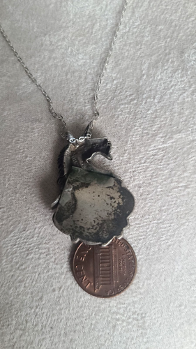 Signed RP? Native American Vtg Sterling Silver Turquoise Unicorn 18" Necklace - Picture 4 of 8