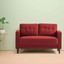zinus mikhail mid-century loveseat sofa / ruby red sofa couch / button tufted cu
