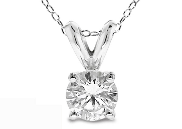 0.16 Ct Round Cut 14K White gold Diamond Pendant with 18 White gold Chain 0.16 Ct Round Cut 14K White gold Diamond Pendant with 18 White gold Chain