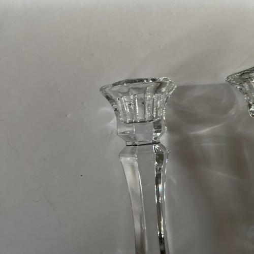 Heisey? Federal? Clear Glass 7" Single Light Candlestick Pair Vintage - Picture 7 of 18