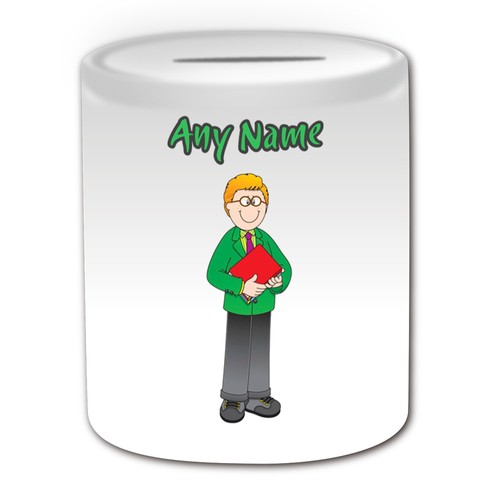 Personalised Gift Librarian Male Mug Money Box Cup Teacher School Blonde Hair - Picture 17 of 20