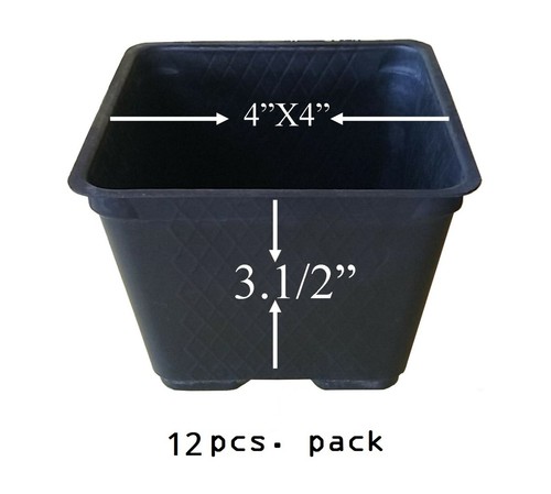 Sty 4" SQUARE BLACK NURSERY POTS - Picture 5 of 14