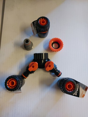 3 WAY GARDEN HOSE SPLITTER JOINER, HOZELOCK COMPATIBLE, SHUT OFF VALVE ON OUTLET - Picture 3 of 7