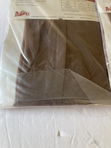 NOS Lot of 2 Matisse Fuller Figure Pantyhose XL-3 Taupe Nylon Panty Leg - Picture 7 of 10