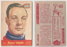 1955/56 Parkhurst Parkie 55-56 Hockey Card #55 Newsy Lalonde Canadiens