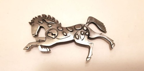 Vintage Metall laufendes Pferd Brosche Anstecknadel L3" x H1 1/4" - Bild 2 von 5