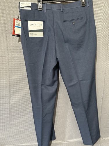 Perry Ellis Men's Blue Modern-Fit Stretch Suit Trousers Dress Pants 36W 29 L - Picture 4 of 6