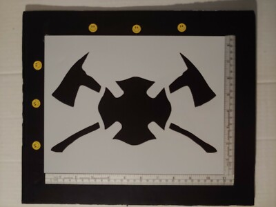 Fire Axes Department Fireman Axe Man 11''x8.5'' Custom Stencil FAST FREE SHIPPING