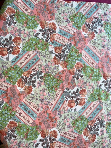 Tissu vintage coton à fleurs larg 150 cm x H 150 cm réf C223 bis - Picture 2 of 5