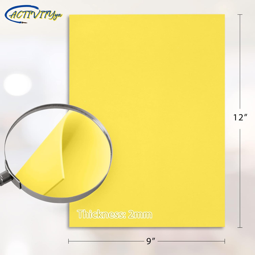 Yellow EVA Foam Sheets, 9 X 12 Inch, 2Mm Thick Handicraft Foam Paper for Arts an - Picture 2 of 7