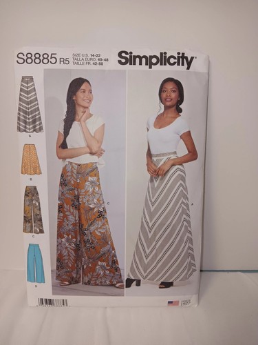 Simplicity Skirt/pants Pattern # S8885 R5 .size 24-22 . Used - Picture 1 of 2