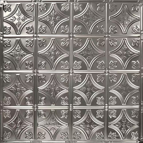 Pattern #3 Stainless Steel 2ft X 2ft Nail up Tin Ceiling Tile (20 Sq. Ft./Case) - Picture 9 of 11