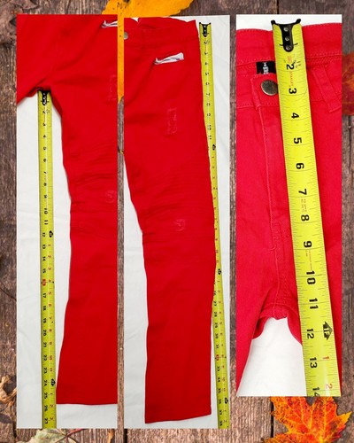 TRUE ROCK: RED RIPPED SKINNY JEANS STRETCH SIZE: Boys Size: 32 NWOT - Picture 7 of 10