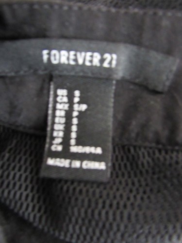 FOREVER 21 Cover-Up Kimono Black Solid Mesh Sheer Women's Size Small EUC - Picture 3 of 4