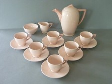 Wedgwood & Co Pink Coffee Set - Art Deco Blush Rose Mid Century MCM