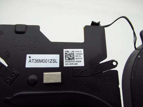 Dell G15 5515 15.6" Genuine CPU Cooling Fans w/Heatsink AT36M001ZSL 0G7V1F G7V1F - Picture 3 of 3