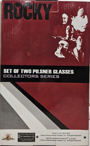 ROCKY Movie Collector Series Pilsner Beer Glasses Set of 2- 30th Anniversary Set - Picture 5 of 8
