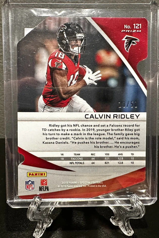 2019 Spectra CALVIN RIDLEY #/50 Blue Disco Prizm SP Die Cut🔥Falcons Jaguars - Image 2 of 2