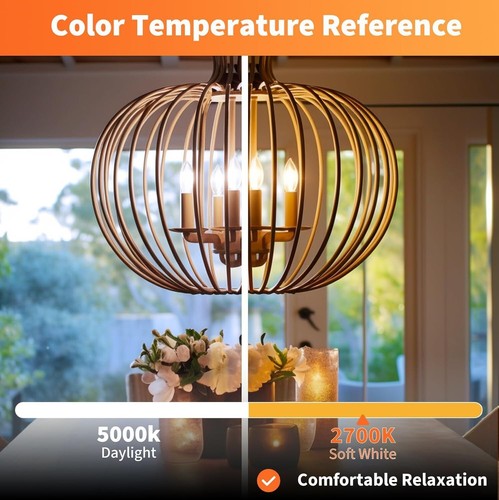 Energy-Efficient E12 Candelabra Bulbs, 100W Equivalent, 2700K Soft White Light - Picture 6 of 9