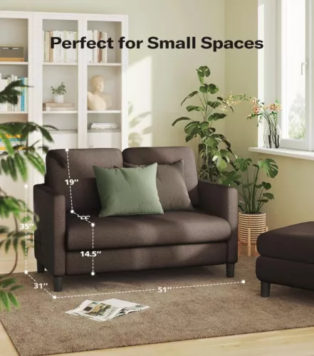 51" Teddy Velvet Sofa Zweisitzer Wohnzimmersofa Wohnzimmermöbel Doppelsofa DE - Bild 11 von 49