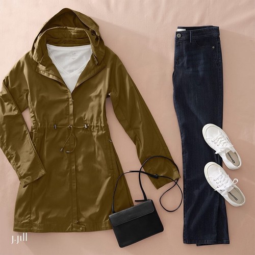 J.Jill _ M _ Hooded Anorak - Loden - LAST ONE _ NWT - Picture 5 of 10