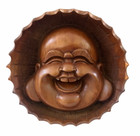 7" Laughing Buddha Face half covered with a spiked bowl, Feng Shui Art, Goodluck