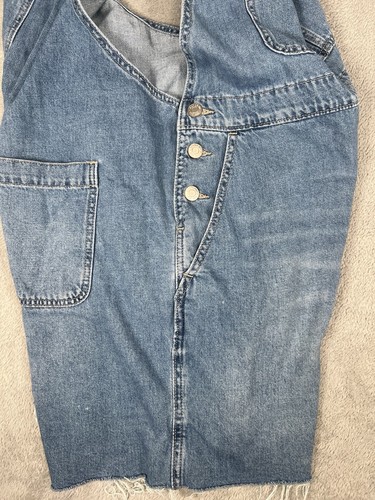 Salopette Gap donna taglia grande denim taglio salopette pantaloncino blu orlo grezzo - Foto 3 di 14