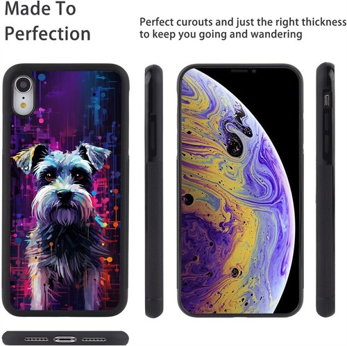 pattern Schnauzer print Trendy Cover For Motorola Moto Google Pixel OnePlus - Picture 23 of 25