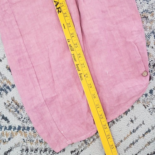 Meo Meil Pink Linen Harem Pants Wide Leg Comfy Beach Travel Womens SZ M/L - Picture 6 of 7