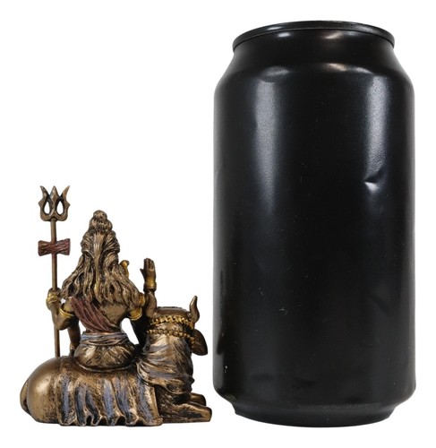 Ebros Vastu Hindu God Lord Shiva Mahadeva Sitting On Nandi Bull Miniature Statue - Picture 10 of 10