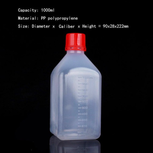 Botella de frasco de reactivo PP de 100 ml-1000 ml sellada de plástico transparente graduada con tapón de rosca - Imagen 10 de 15