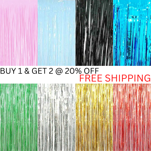 2M-3M Foil Fringe Tinsel Shimmer Curtain Door Wedding Birthday Party Decorations - Picture 1 of 16