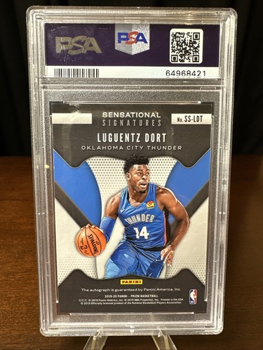 2019-20 Panini Prizm Sensational Signatures Luguentz Dort PSA 9 Rookie Thunder - Picture 2 of 2